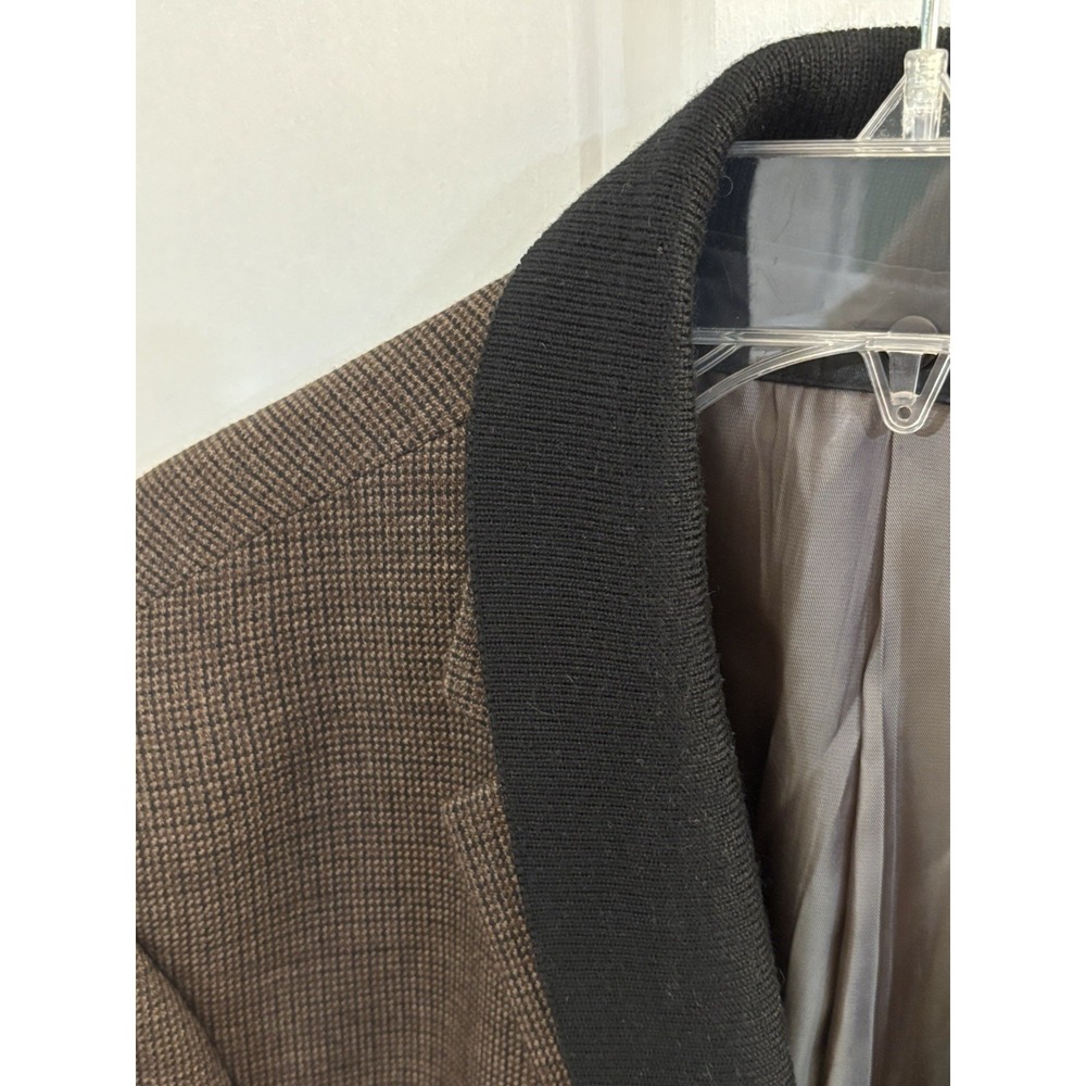 New Pronto Moda Europa Houndstooth Blazer With Shaw Collar Lambs‎ Wool 46R - Picture 6 of 8
